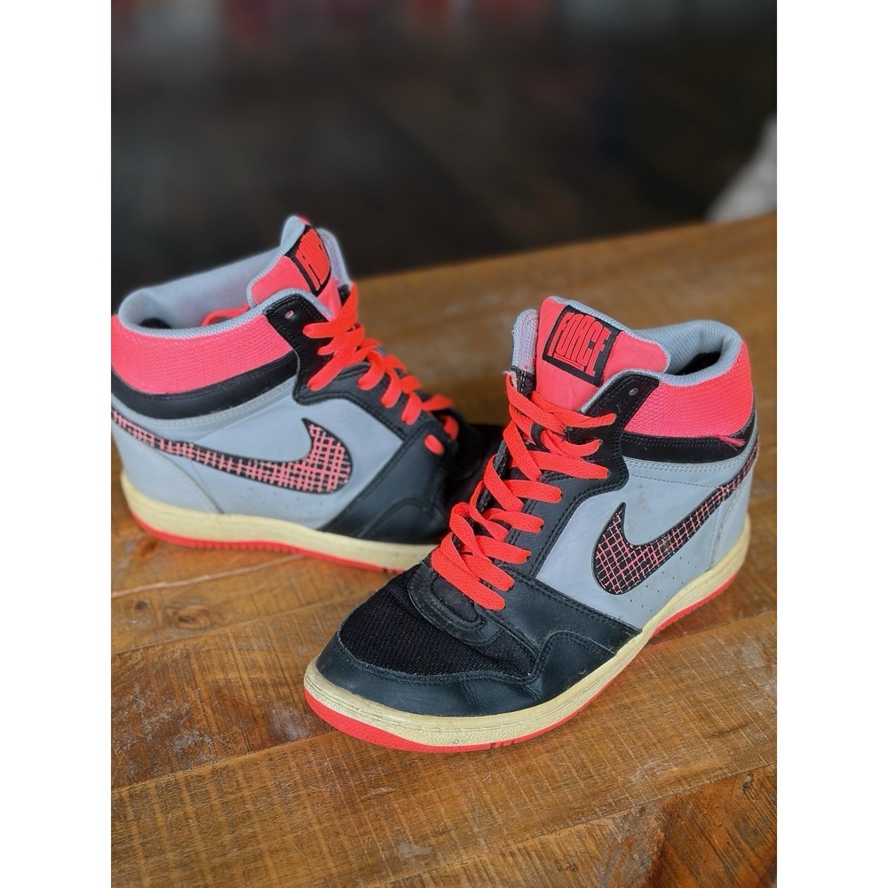Nike Womens Force Sky High 629746-003 Black Orange Basketball Shoes Size 7